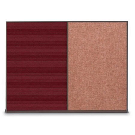 United Visual Products Double Door Radius Corkboard, 60"X36", W UV8004-WHITE-FORBO